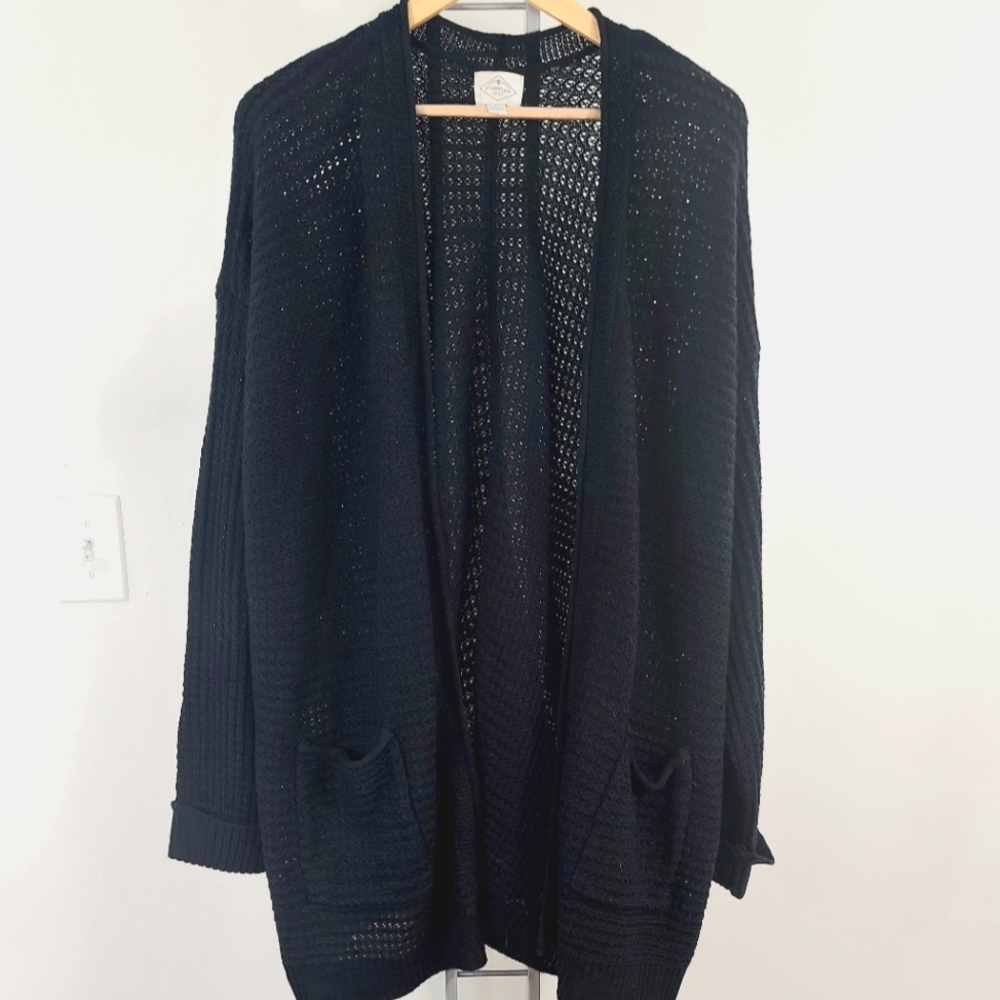St. John's Bay Plus Size Black Cardigan Sweater